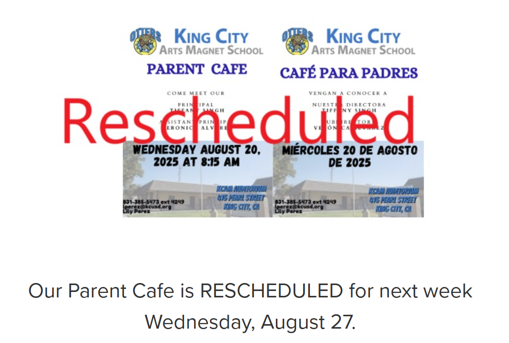 Cafecito rescheduled for August 27